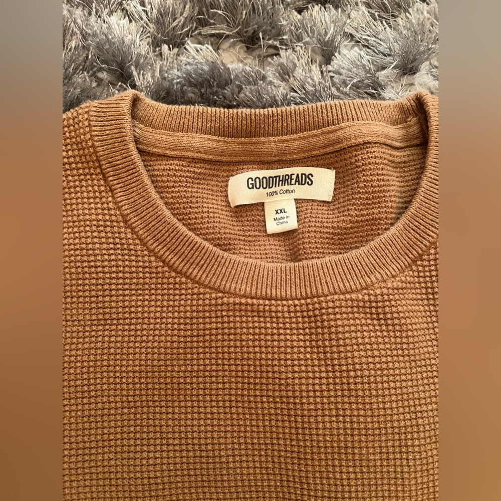 Men's Brown Waffle knit Shirt - Picture 3 of 5